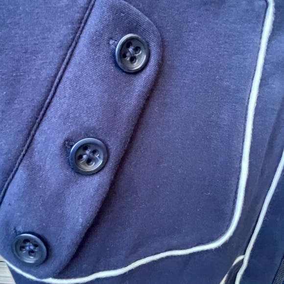 🔥💙Jones New York womens XL stretch full zip jacket, navy & white 3/4 sleeves! - Picture 4 of 6